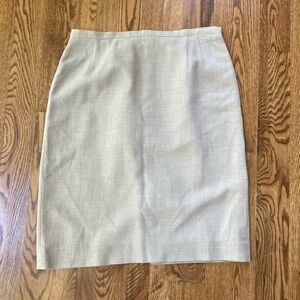 Giorgio Armani skirt lined flax neutral quiet luxury pencil size 10 minimalist